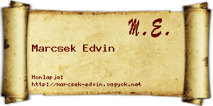 Marcsek Edvin névjegykártya